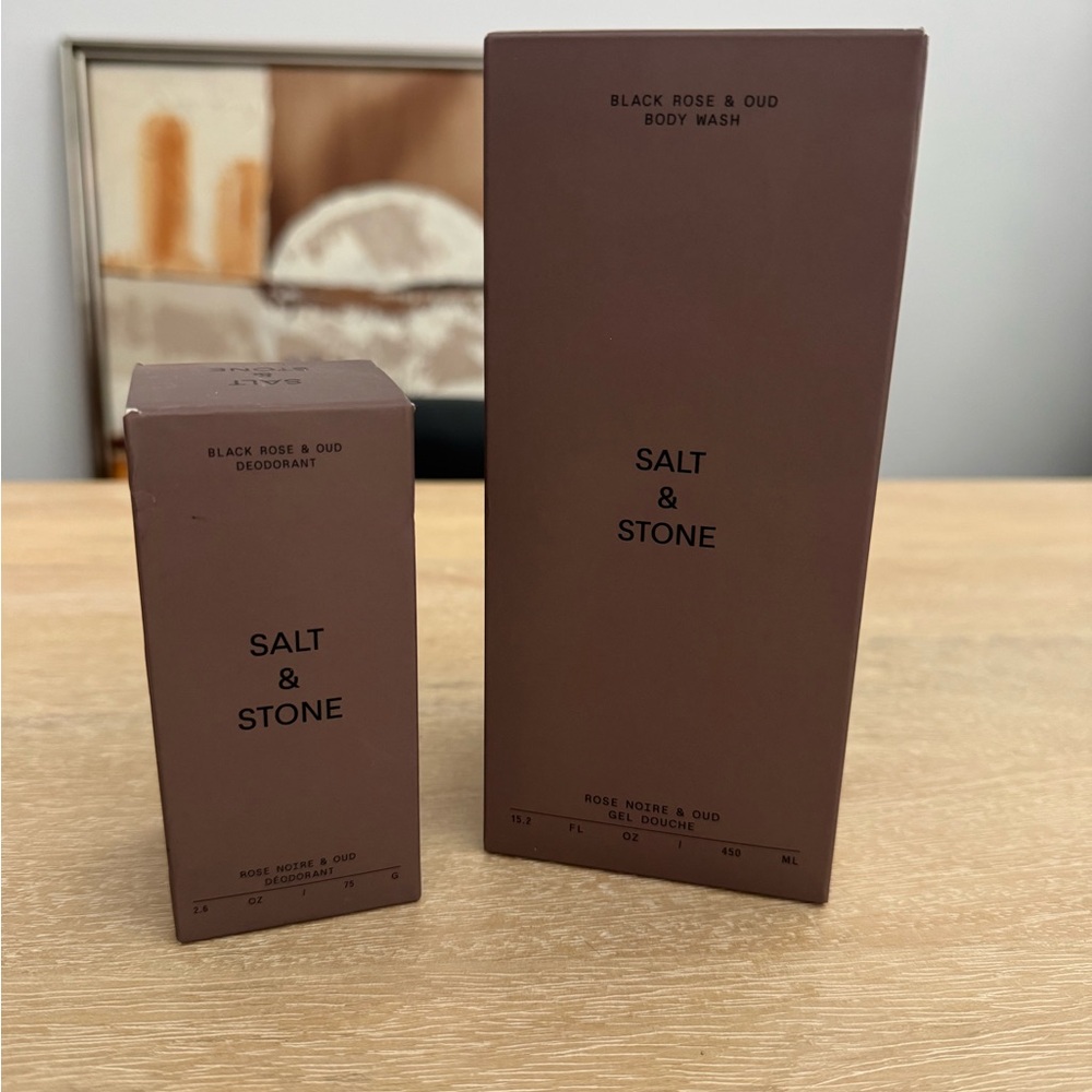 New Salt & Stone Bundle - Black Rose & Oud Body Wash & Deodorant - Full Size